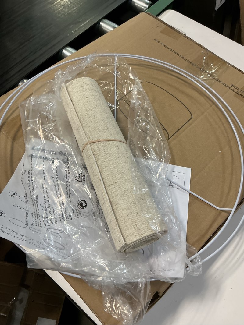 Condition photo showing Good Condition for line lamp shades,18" top x 18" bottom x 12" high,assembly required large drum lampshade, replacement lamp shades for table lamps, floor lamps, spider fitter