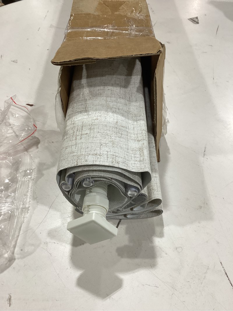 Condition photo showing As Is for no drill blackout roman shades for indoor windows,cordless roman blinds,linen no tools window shades,easy to install window blinds for home bedroom,blackout-linen beige 34" w x 64" h blackout-linen beige 34"w x 64"h