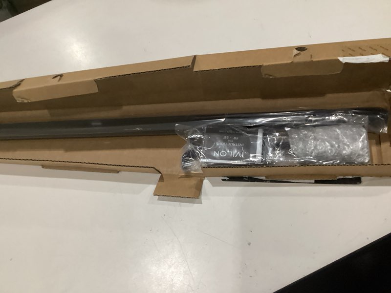 Condition photo showing Good Condition for ivilon curtain rod for windows 48 to 86 inch – 1 inch telescoping drapery rod, 2 long sections, end cap finials, black 48 to 86 in.