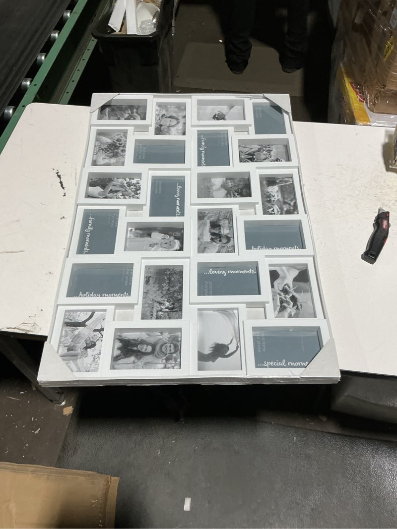 Condition photo showing As Is for Jerry & Maggie 4×6 collage frame 24 pictures, picture frames collage wall decor, 24 slot picture frame Wall Hanging For 6×4 Photo, White