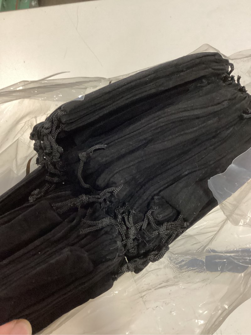 Condition photo showing As Is for locmeo 200 pcs black velvet drawstring bags, velvet jewelry pouches soft black gift packaging bags f