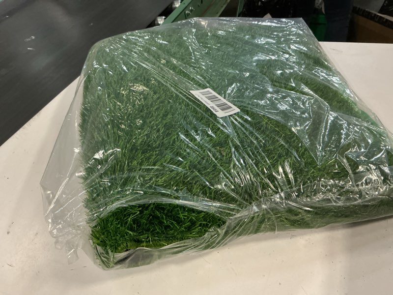 Condition photo showing Good Condition for Artificial Grass, Dog Pee Grass Pads for Dogs Potty, 2PCS Odor Free Fake Grass for Dogs Large 32’’×22’’ with Countless Drainage Holes, Dog Potty Grass Hemmed Edge Realistic Large-32'' x 22''