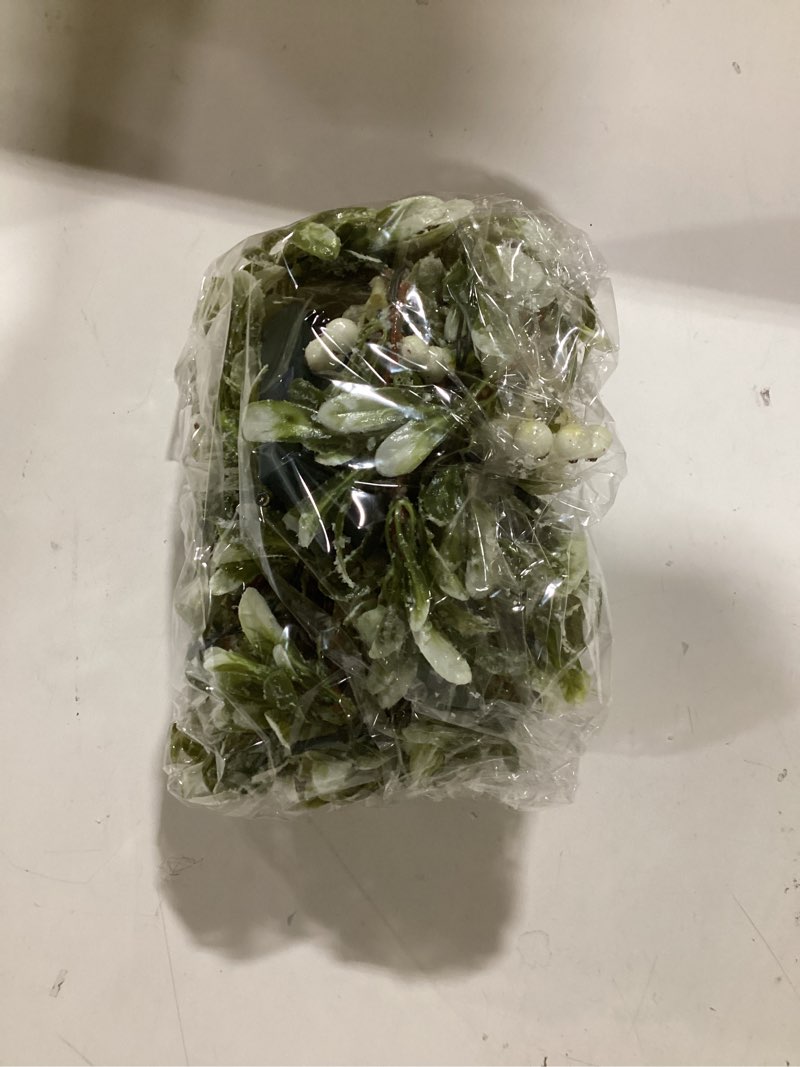 Condition photo showing New/Like New for 9FT Christmas Winter Mistletoe Olive Garland with White Berries, Christmas Greenery Garland with 30 LED Lights, Pre-lit Garlands for Mantel Fireplace Stair Table Winter Holiday Decorations