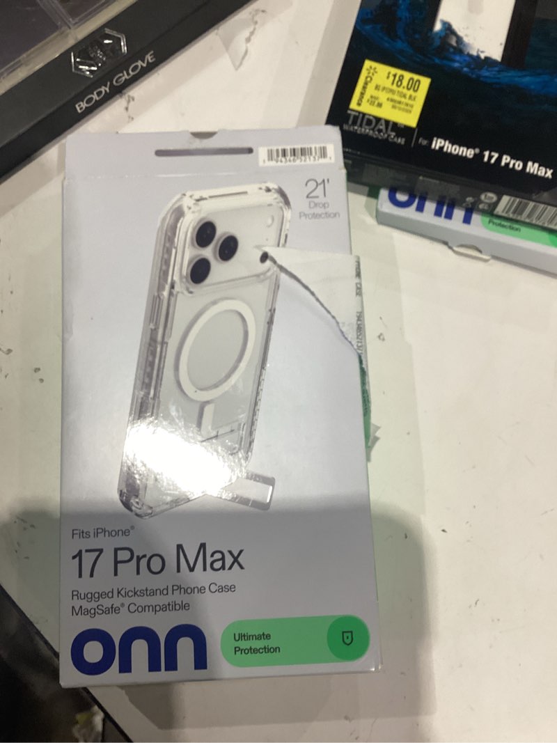 Condition photo showing Good Condition for onn magsafe compatible rugged phone case with kickstand for iphone 17 pro max - clear