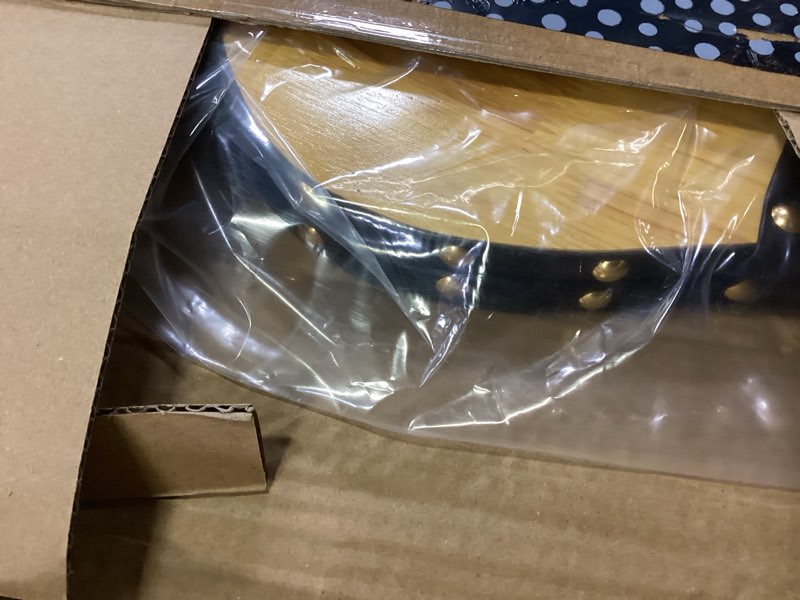 Condition photo showing New/Like New for fireplace bellows, 19"x8" indoor for fire pit wood stove, large air blower with cast nozzle, for outdoor camping (oak wood) oak 19" x 8"