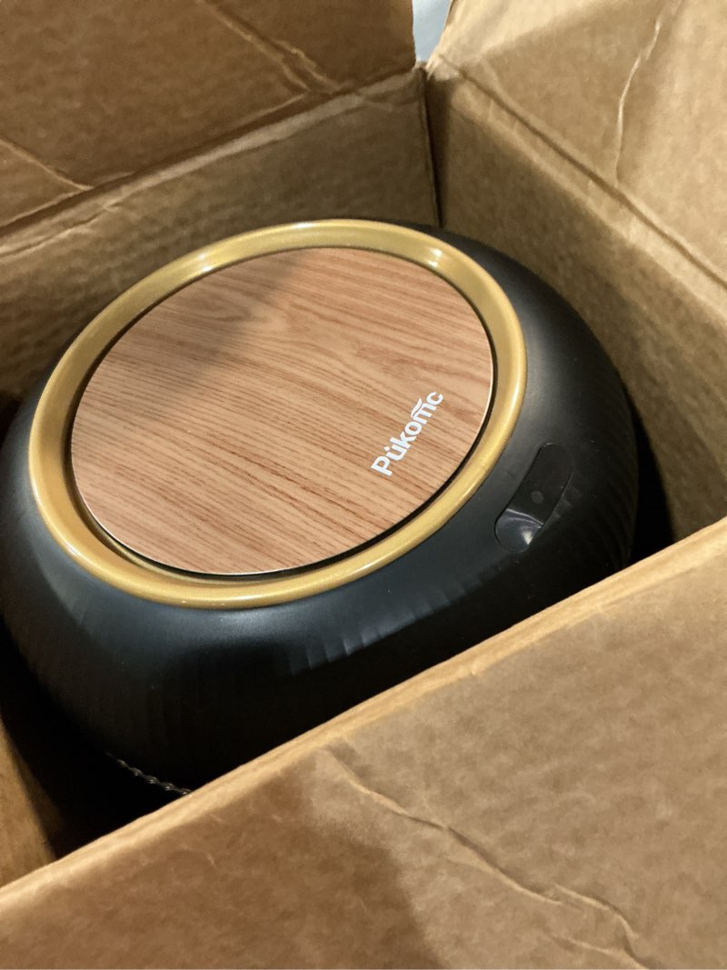 Condition photo showing As Is for pukomc smart sensor wastebasket, convenient and hygienic easy to use, technology sensor waterproof wastebasket plastic trash can for kitchen, bathroom, bedroom, living room, office and outdoor black 1 pack black