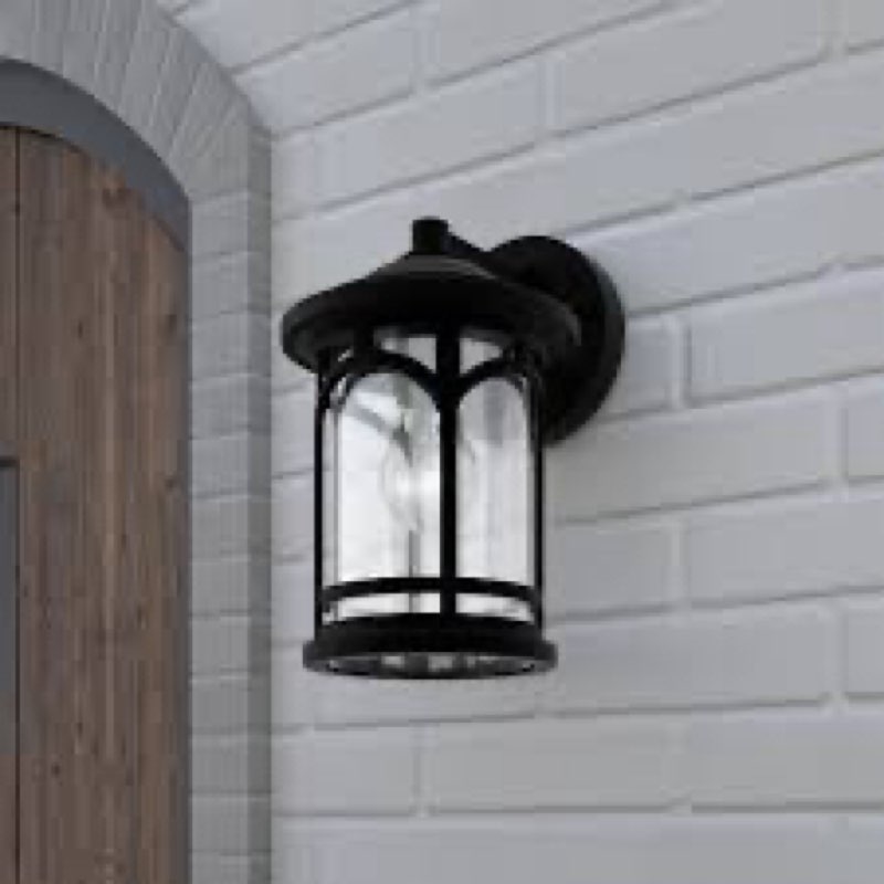 quoizel kessel 1 -light 11.25-in h matte black hardwired outdoor wall