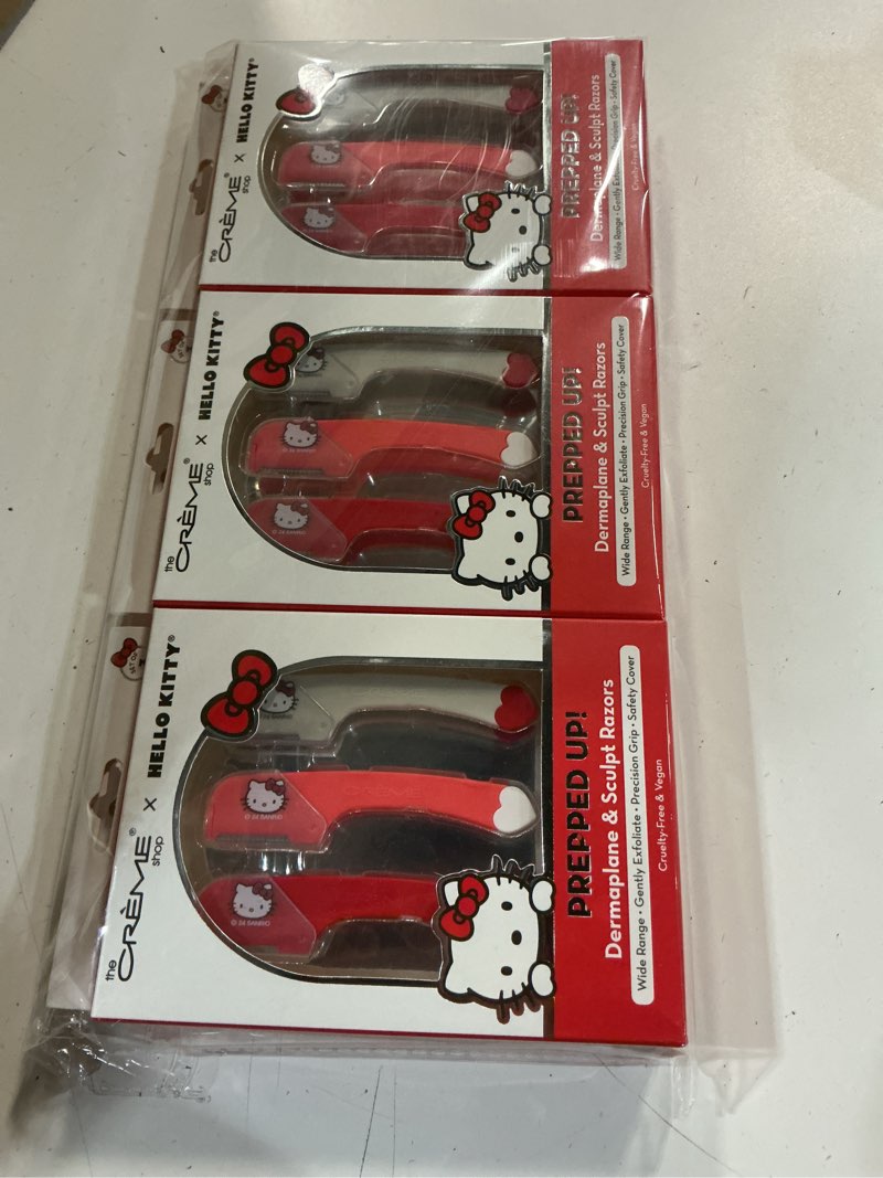 Condition photo showing Good Condition for the crème shop x hello kitty prepped up! dermaplane razors - one blade for gentle exfoliation, dermaplaning, facial hair removal and eyebrow shaping (pack of 3/6 box)