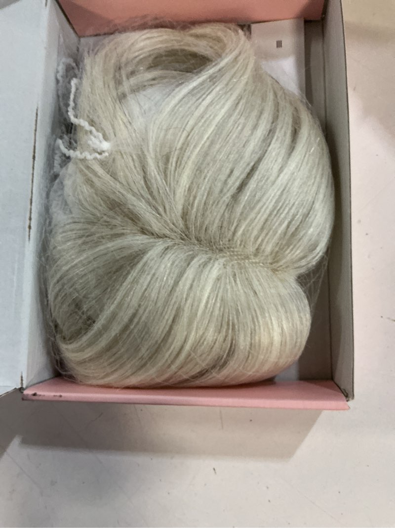 Condition photo showing Good Condition for reecho 10" real human hair topper for women with thinning hair, clip-in crown hairpiece for instant volume and gray root coverage real hair toppers wiglett, standard base, light blonde light blonde standard base