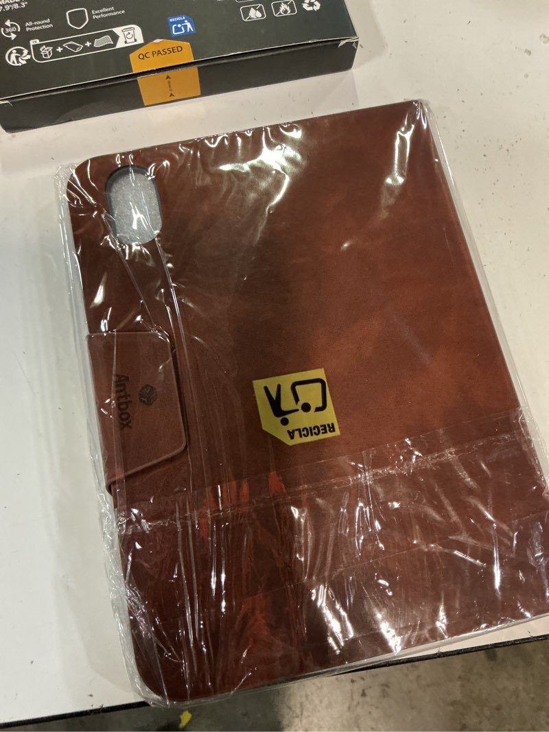 Condition photo showing New/Like New for antbox case for ipad mini 7 a17 pro, ipad mini 7th/6th generation case (2024/2021) with pencil holder vegan leather smart cover with auto sleep/wake stand function brown