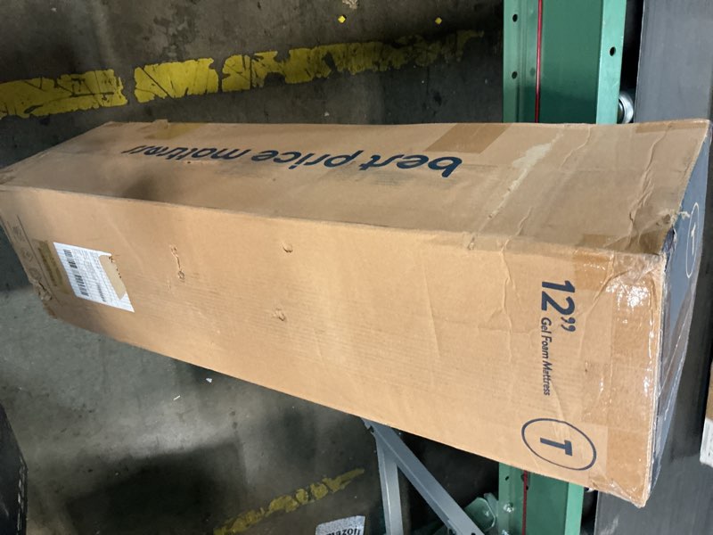 Condition photo showing New/Like New for best price mattress 12 inch memory foam mattress, medium firm, cooling gel infused, certified safe foams & fabric, mattress in a box, twin twin 12 inch
