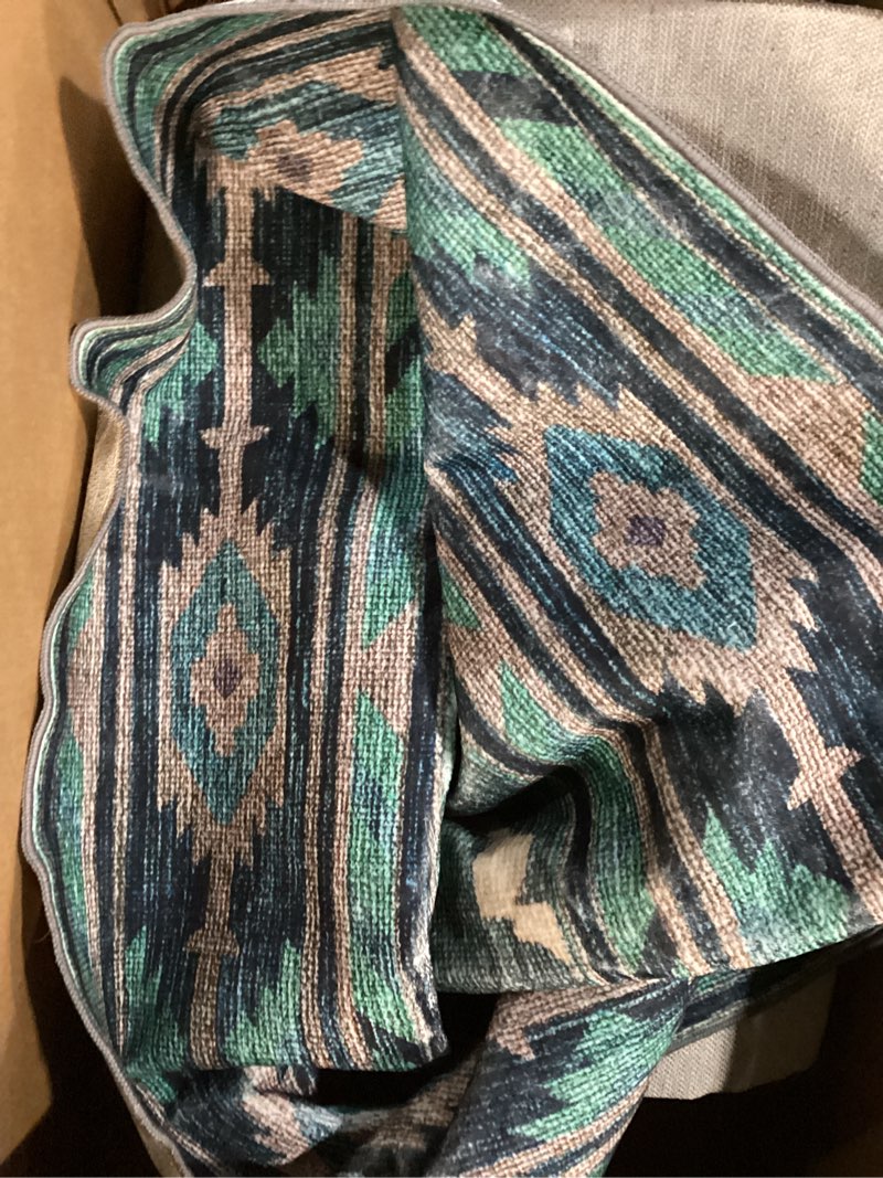 Condition photo showing Good Condition for Similar Washable Area Rug Boho Chic Medallion Distressed Design Non-Shedding Easy Care Ideal for High Traffic Areas in Living Room Bedroom Office Coffee Table Large Carpet