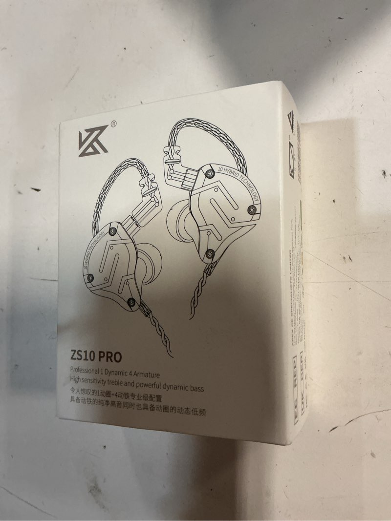 Condition photo showing New/Like New for Linsoul KZ ZS10 Pro, 4BA+1DD 5 Driver in Ear Monitor, HiFi Wired Earbuds, Gaming Earbuds, Hybrid IEM Earphones with Stainless Steel Faceplate, Detachable Cable for Musician(with Mic, Glare Blue) Glare Blue With Mic