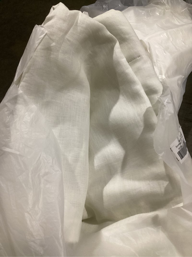 Condition photo showing Good Condition for european linen room darkening curtain, 48x96, ivory