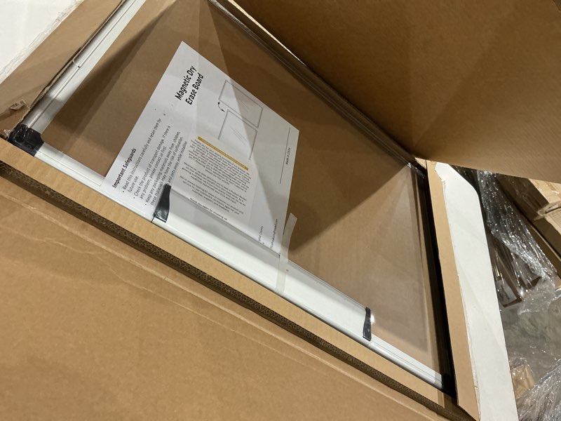 Condition photo showing Good Condition for vusign magnetic white board kit for wall 24" x 18", 1 dry eraser & 2 multicolor markers & 4 magnetic pins, sliver reinforced aluminum frame for home, school, office 24"w x 17.8"h