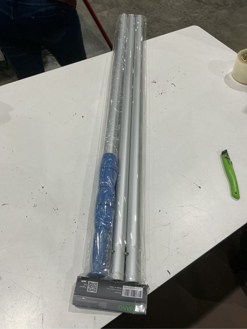 Condition photo showing Good Condition for professional 15-foot aluminum telescopic swimming pool pole, 3 piece expandable step-up length - attach connect skimmer nets rakes