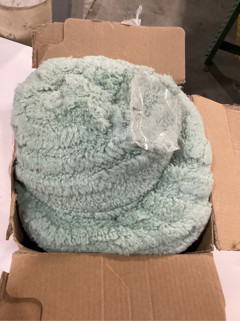 Condition photo showing As Is for bedsure gentlesoft fleece blanket queen size for bed - super soft & cozy, fluffy blankets for women & girls, ideal for sofa & couch, sage green, 90x90 inches sage green queen (90" x 90")