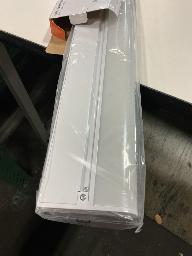 Condition photo showing New/Like New for 30 inch Hardwired Under Cabinet Lighting, 3 Color Setting Warm White, Cool White, Daylight with Stepless Dimmable, Linkable Under Counter Lights for Kitchen, 20W 120V, 240 LED 1700Lumen CRI 93