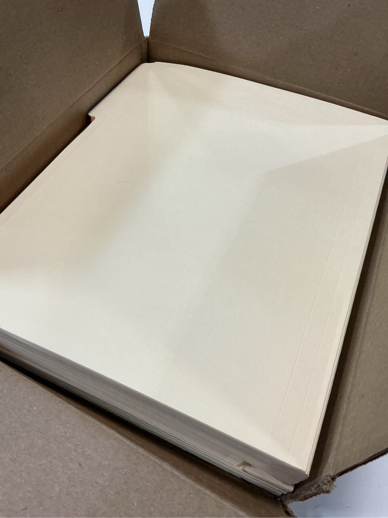 Condition photo showing New/Like New for manilla folders 8.5 x 11 file folders letter size manila folder with 1/3 cut tab 100 pack paper folders for office, school, home, business filing supplies made in usa classic