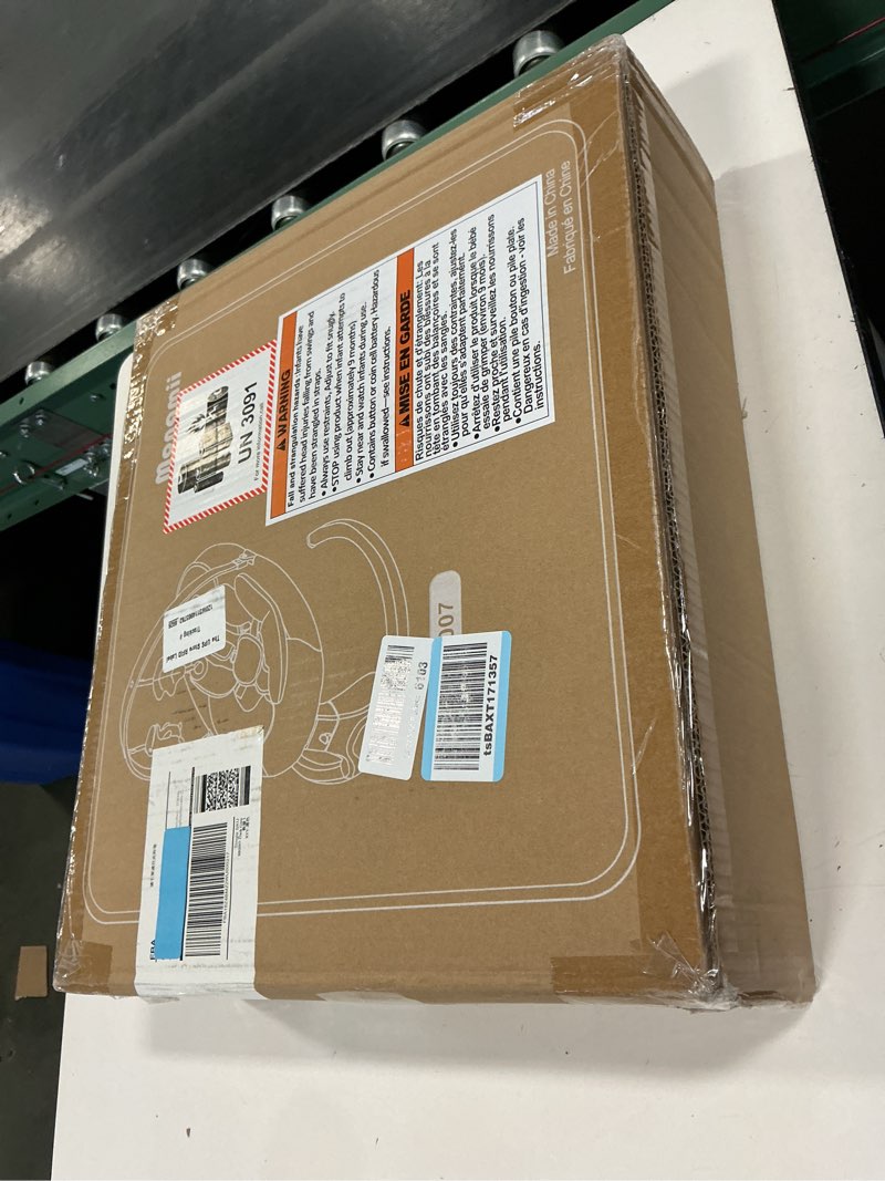 Condition photo showing New/Like New for Baby Swings for Infants, Monamii Baby Swing, Bluetooth Infant Swing with Music Speaker, 5 Speeds and Remote Control, Indoor & Outdoor Use (Black)