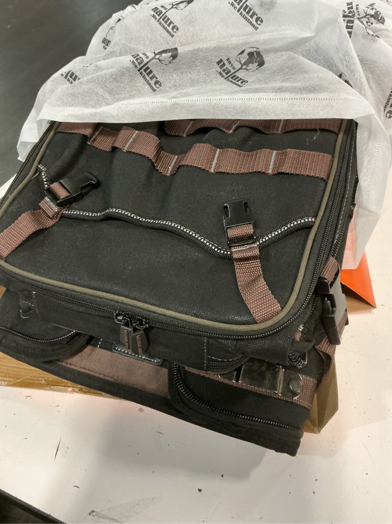 Condition photo showing Good Condition for welkinland 46-pockets electrician backpack, full-open tool backpacks, heavy duty tools backpack, waterproof waxed-canvas tool backpacks, hvac, mechanics tools bag