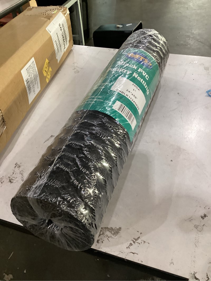 Condition photo showing New/Like New for pvc hexagonal poultry netting chicken wire 24" x50' x 1" mesh 20ga black 24"x50'-1" 20ga
