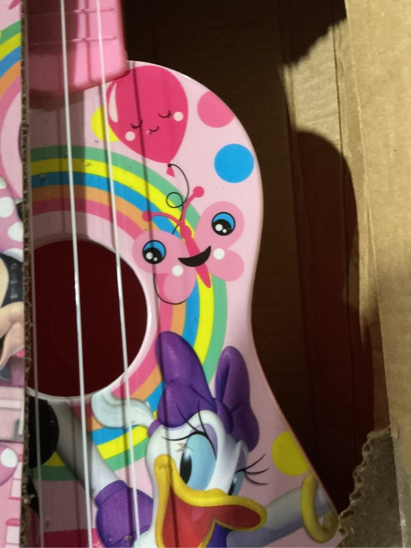 Condition photo showing Good Condition for Disney Minnie Mouse Kids Guitar – Minnie Mouse Pink Guitar Music Set with Real Tuning Pegs and Strin