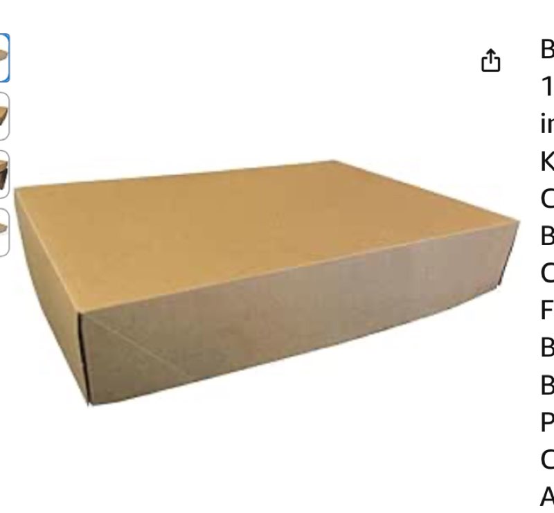 Brown Gift Boxes 15*10*2.56 inches 5 Pack Kraft Boxes Cardboard Gift Box with Lids for Christmas Gif