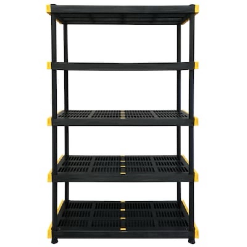project source 48-in w x 20-in d x 72-in h 5 -tier heavy duty black plastic utility shelving