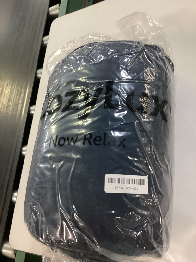 Condition photo showing New/Like New for cozylux queen comforter set navy blue, 7 pieces pintuck bed in a bag, all season comforter queen size, bed set gift for family, pinch pleat bedding sets with comforter, sheets, pillowcases & shams navy blue queen