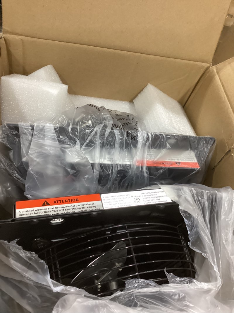 Condition photo showing Good Condition for 8'' shutter exhaust fan, 760 cfm high-speed wall mounted exhaust fan, 40db quiet ventilation attic fan for shed, garage, greenhouse, basement, chicken coop, generator room, 2 packs 8 inch 2 packs
