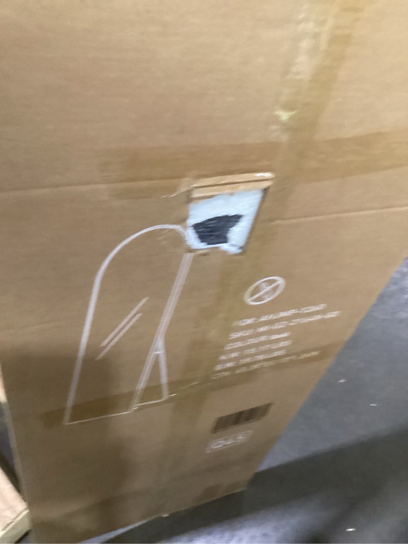 Condition photo showing As Is for DUMOS 63.6"x20.6" Arched Full Length Mirror with Stand Floor Free Standing Aluminum Frame for Bedroom Body Hanging Leaning Modern Simple Home Decor Shatter-proorf Nano Glass Wall, Gold-Rounded Gold-rounded 63.6"L x 20.6"W