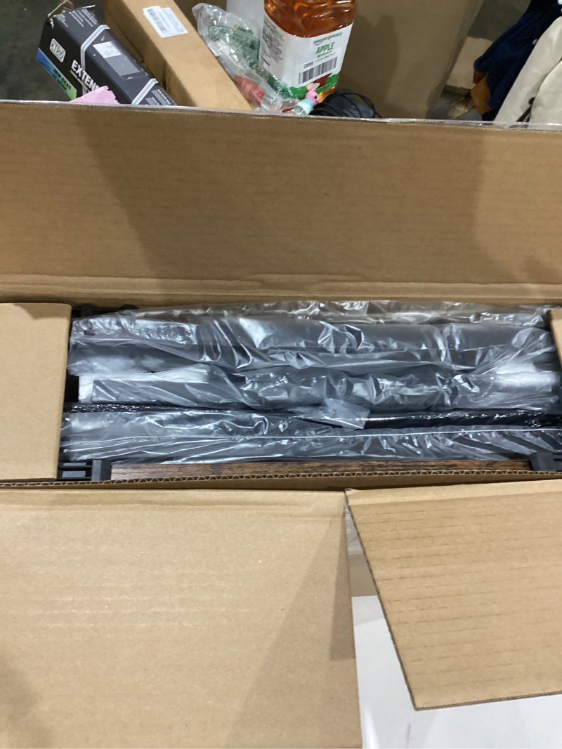 Condition photo showing Good Condition for Night Stand Bedside Table Bedroom - Nightstand with Charging Station & LED Light Strip, Bed Side End Table with Storage Shelf & 3 Fabric Drawers, U-S-B Ports & AC Outlets, Rustic Brown Rustic Brown 3 Drawers