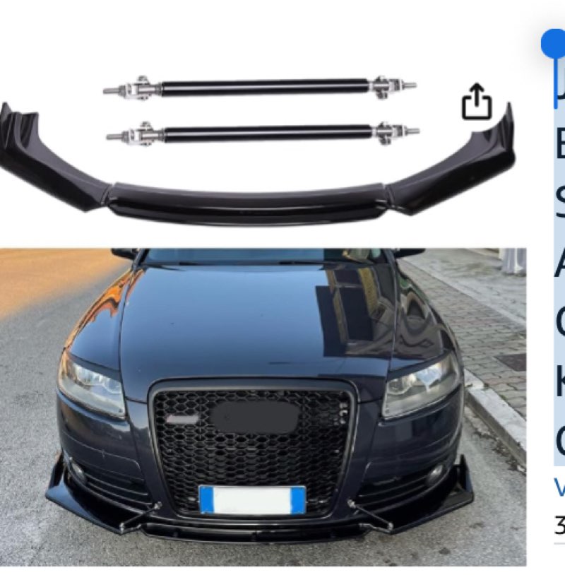 JMTBNO Black Universal Front Bumper Lip Splitter Front Lip Spoiler with 2pcs Strut Rods ABS Compatible with Chevy Camaro Honda Civic Mitsubishi Kia Infiniti Mercedes-Benz VW Golf MK5 MK6