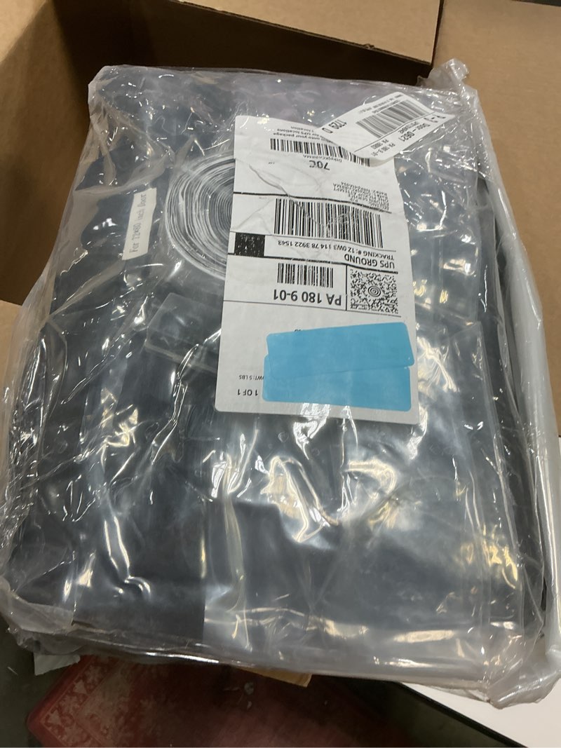 Condition photo showing Good Condition for Magnetic Thermal Insulated Door Curtain for 72"x 80" Doors, Visible Door Cover for Heat Insulation, Magnetic Closure Thick Draft Blocker Blanket for Doorway to Keep Warm in Winter Cool in Summer Fit for Door 72" x 80" Black + Clear