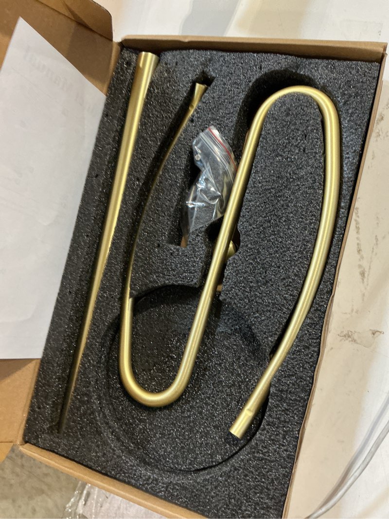 Condition photo showing Good Condition for brusehd light gold hand towel holder stand,13 inch free-standing towel rack, sus304 stainless steel towel bar rack stand, tower bar for bathroom kitchen vanity countertop