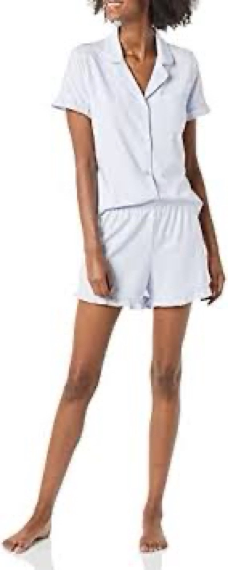 Amazon Essentials Women's Women's Modal Pajama Set, Light Blue, Small