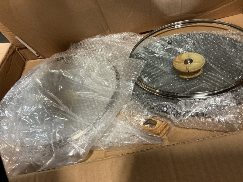 Condition photo showing Good Condition for Kitchen Academy Induction Cookware Sets - 12 Piece Gray Cooking Pan Set, Granite Nonstick Pots and Pans Set 12 PCS Cookware Set Gray