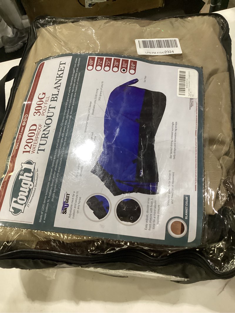 Condition photo showing As Is for tough1 1200d turnout blanket with snuggit, 300-g, tan, 81-in