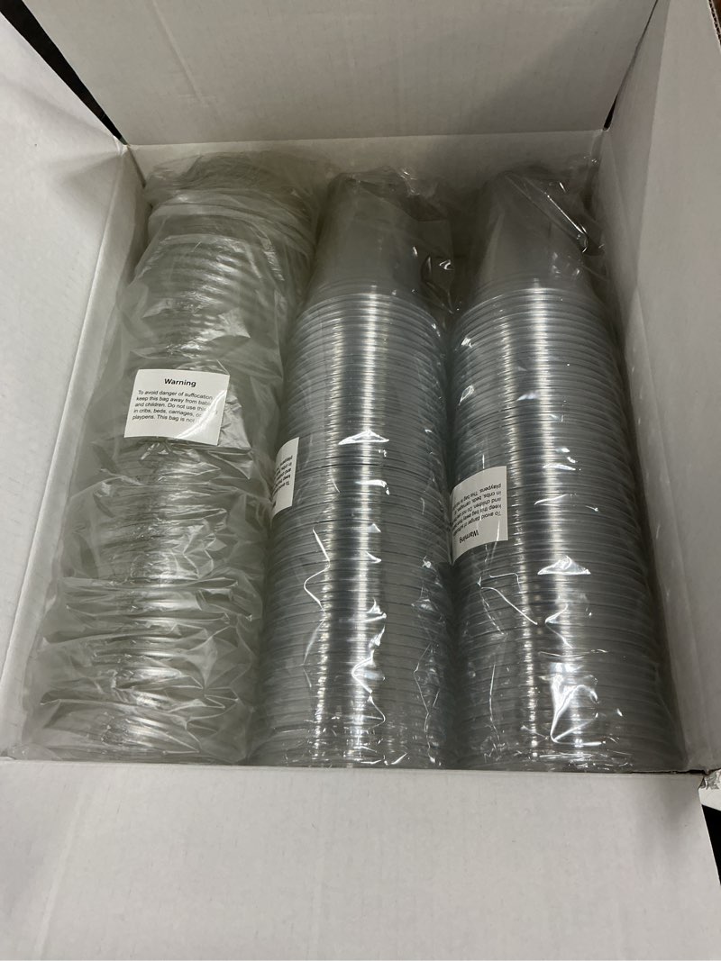 Condition photo showing New/Like New for dealusy 100 pack - 16 oz clear plastic cups with lids, sturdy & food safe iced coffee cups with lids, disposable plastic smoothie cups for cold drinks, sip lids 16 oz 100.0
