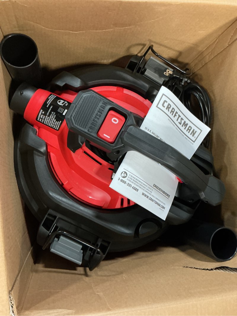 Condition photo showing Good Condition for craftsman detachable blower 12-gallon 6 hp corded wet/dry shop vacuum with accessories included