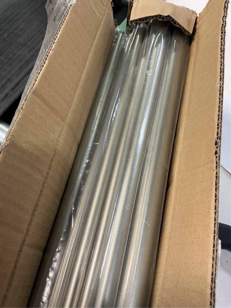 Condition photo showing Good Condition for ycolnaefllr double curtain rods 72-144 inch - 1 inch heavy duty telescoping window curtain rod set in brushed nickel, decorative cage finials for living room and bedroom brushed nickel 72\"-144\"