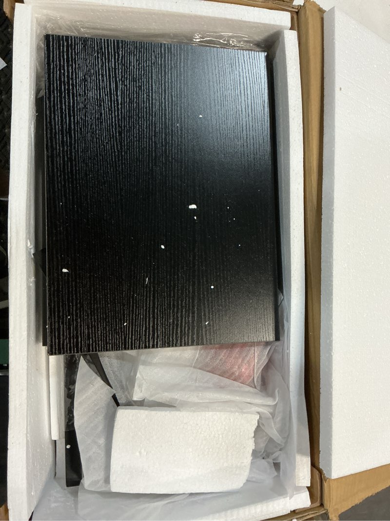 Condition photo showing Good Condition for vecelo end table, 24" tall living room side tables, x-design reinforced bedside table, nightstands with 3-tier storage shelves for small spaces, office, bathroom, bedroom, classic black, 1 pack