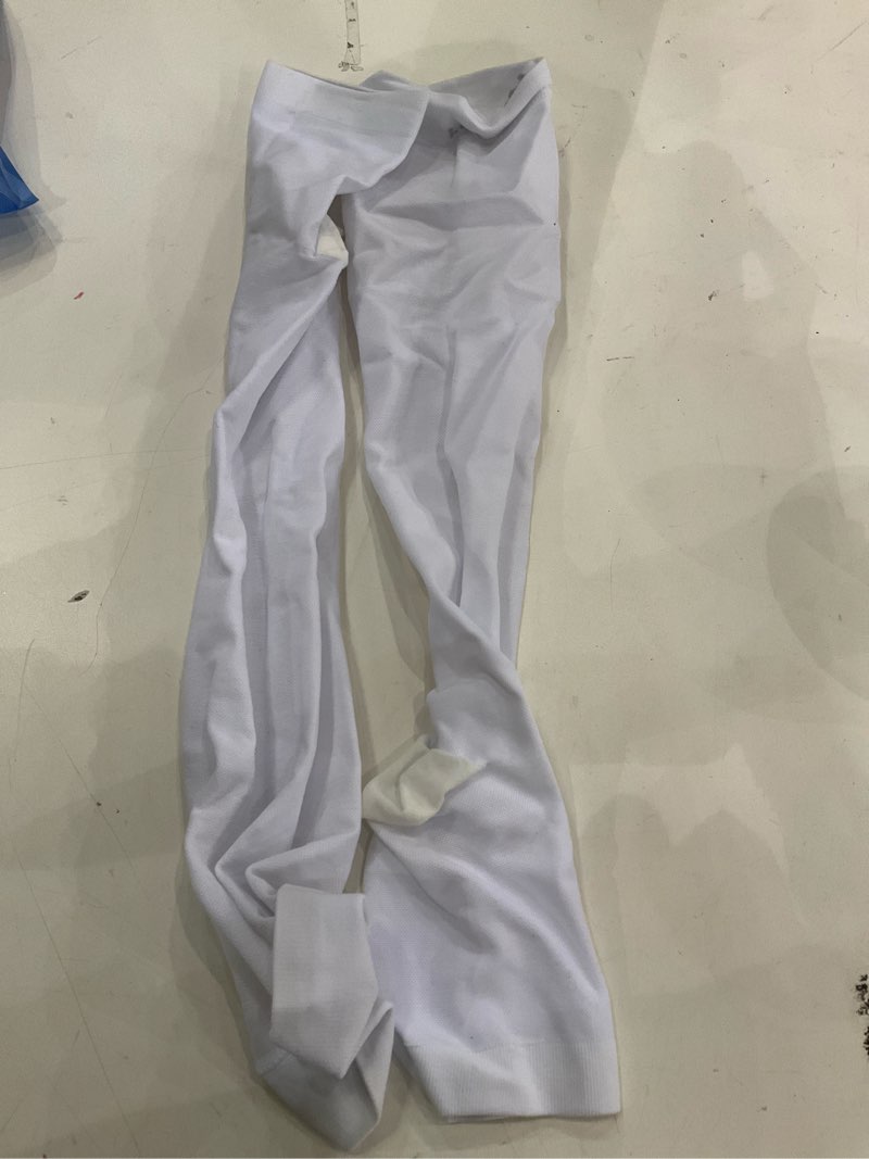 Condition photo showing New/Like New for Doc Miller Open Toe Compression Socks, 20-30 mmHg, Toeless Compression Sleeves for Legs, Knee High Stockings for Shin Splints, Varicose Veins, Travel, Calf Support & Muscle Recovery, Men & Women, Pair Small White