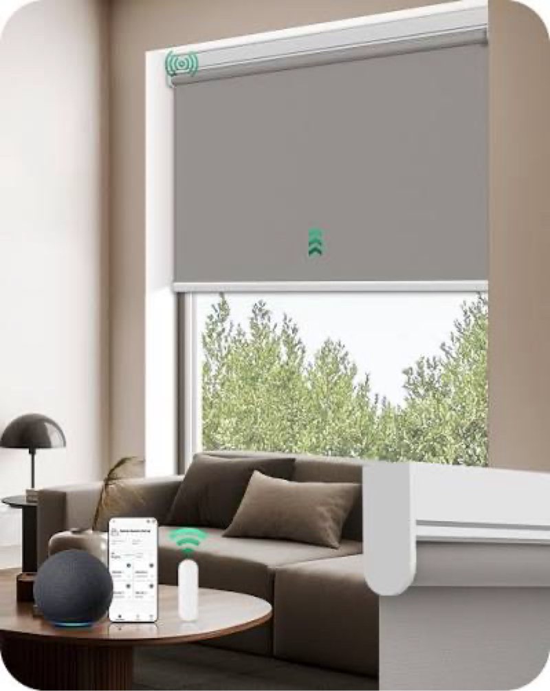 allesin motorized blinds with remote | automatic blackout roller shades, easy install & smart control white