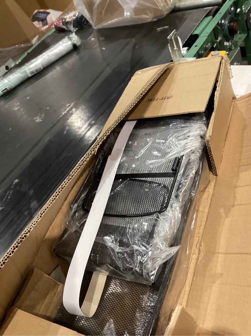 Condition photo showing Good Condition for Safco Onyx Mesh Off-Surface Desk Organizer 3604BL, Black Powder Coat Finish, Durable Steel Mesh Construction