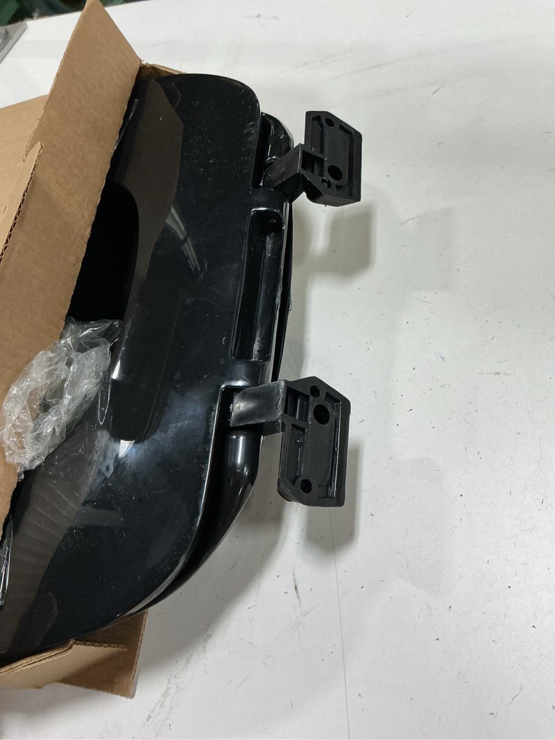 Condition photo showing As Is for centoco ds620-407 elongated plastic toilet seat, open front with cover, heavy duty hinge, regular duty residential or light weight commercial use, black open front / made in the usa elongated black