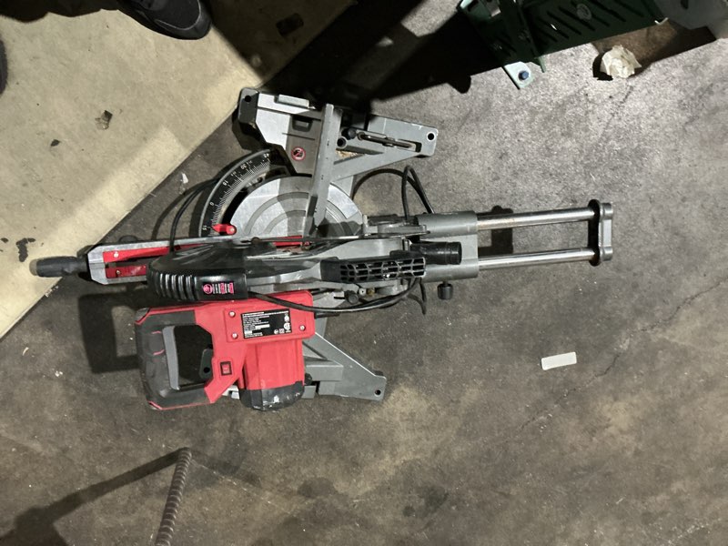 Condition photo showing As Is for craftsman 10-in 15-amp single bevel sliding corded miter saw