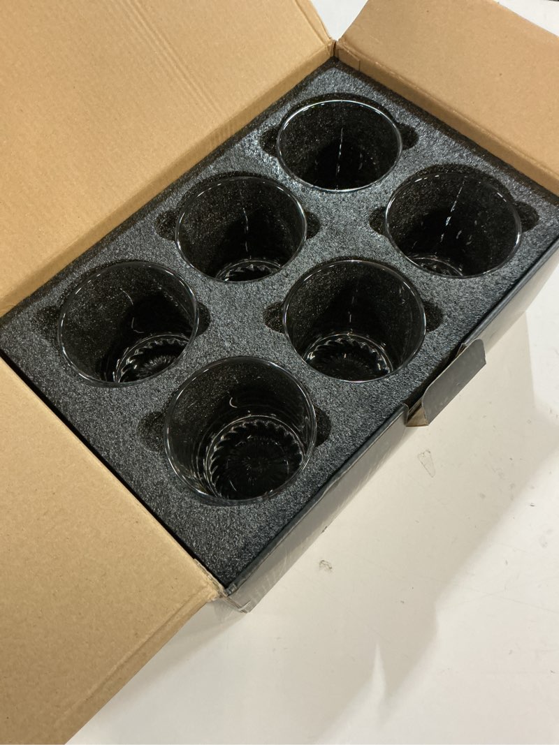 Condition photo showing Good Condition for Hand Blown Crystal Old Fashioned Whiskey Glasses Rocks Glasses Drinking Cocktail Bourbon Scotch Rum Vodka Liquor 12 OZ - set of 6 Gifts for Men 6 Count