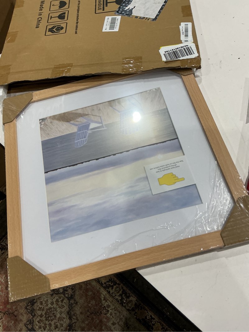 Condition photo showing Good Condition for vnvnk 15x15 frame natural wood color, perfect for 15x15 inch picture without mat or 11x11 inch picture with mat, home wall decor picture frame-1 pcs 15x15 natural